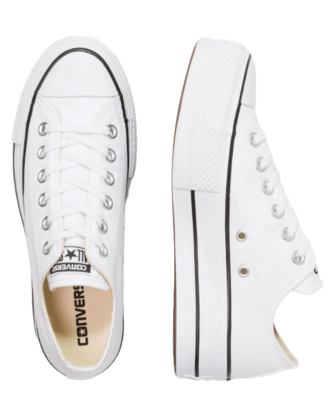 Witte lage All Stars met plateauzool