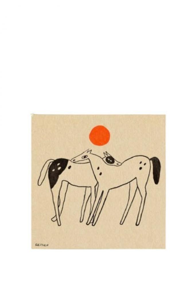 Poster met paarden ‘You and Me’ (50 x 50 cm)