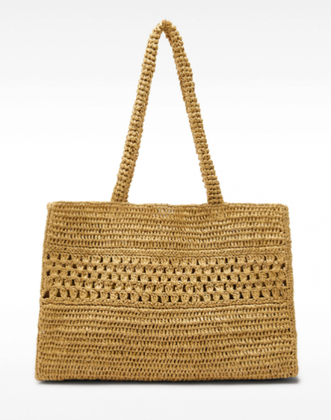 Sac à main en paille avec détails tressés