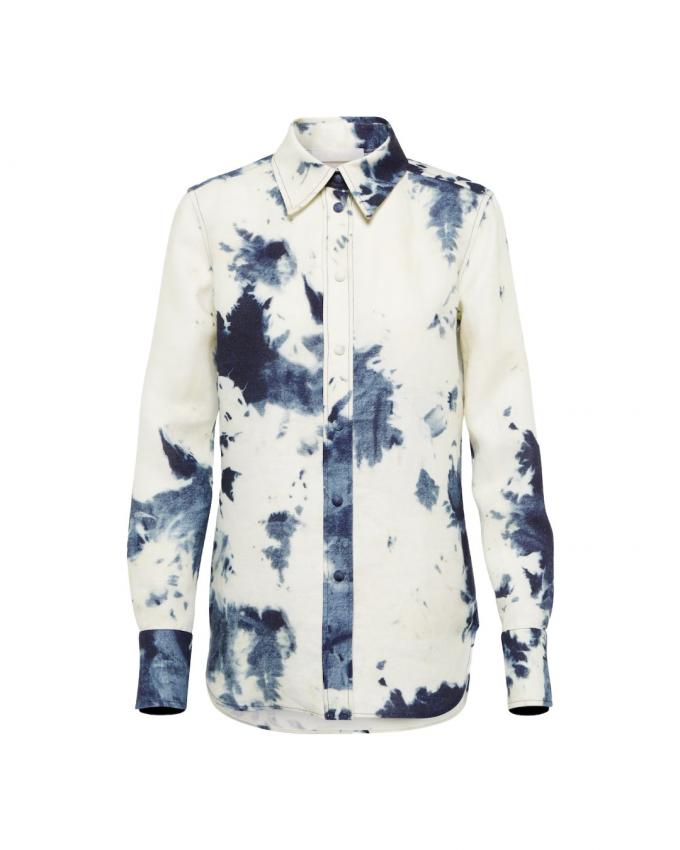 Hemd in 100 % linnen met tie-dye print