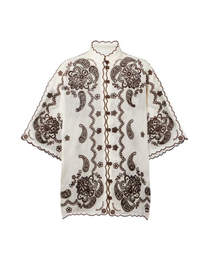 Geborduurd hemd uit 100% linnen