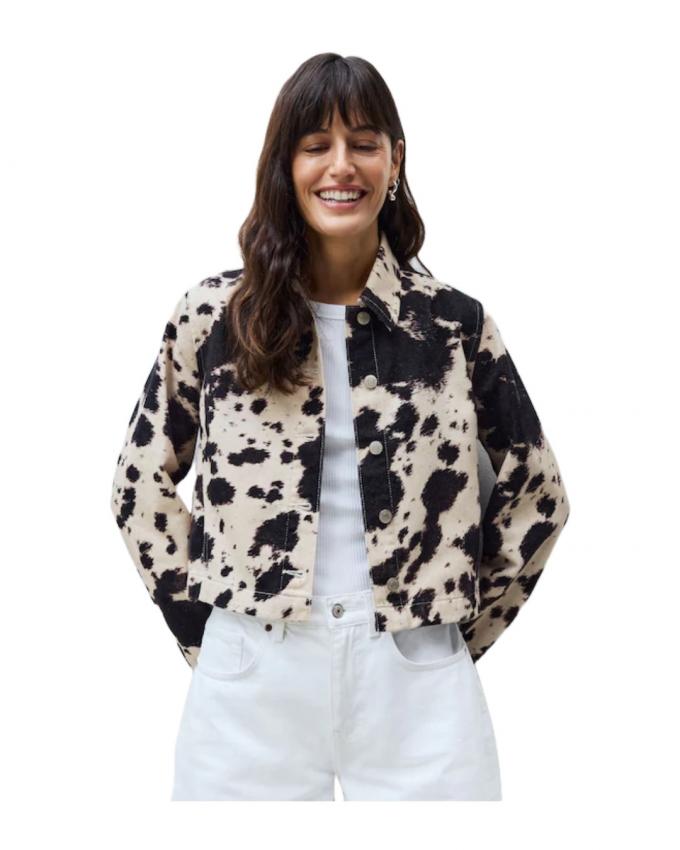 Jeansjas met dierenprint