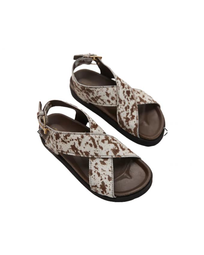 Sandalen met koeienprint