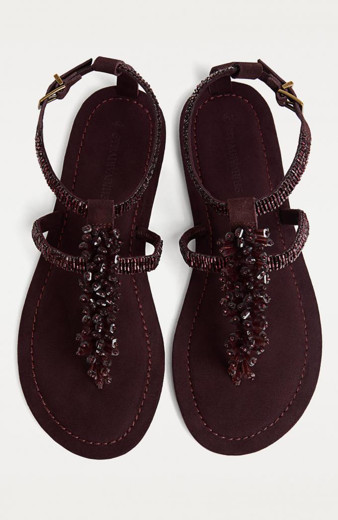Platte sandalen met glitters