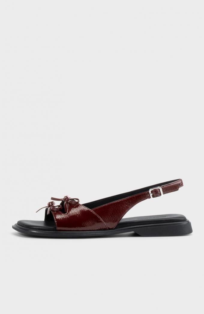 Bordeaux sandalen met strikjes 