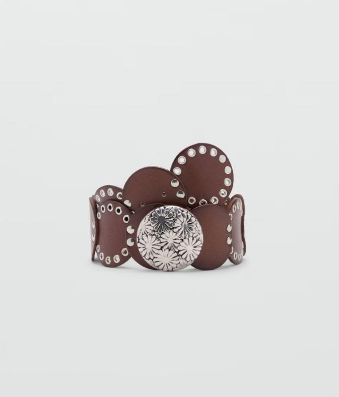 Ceinture en cuir à rivets