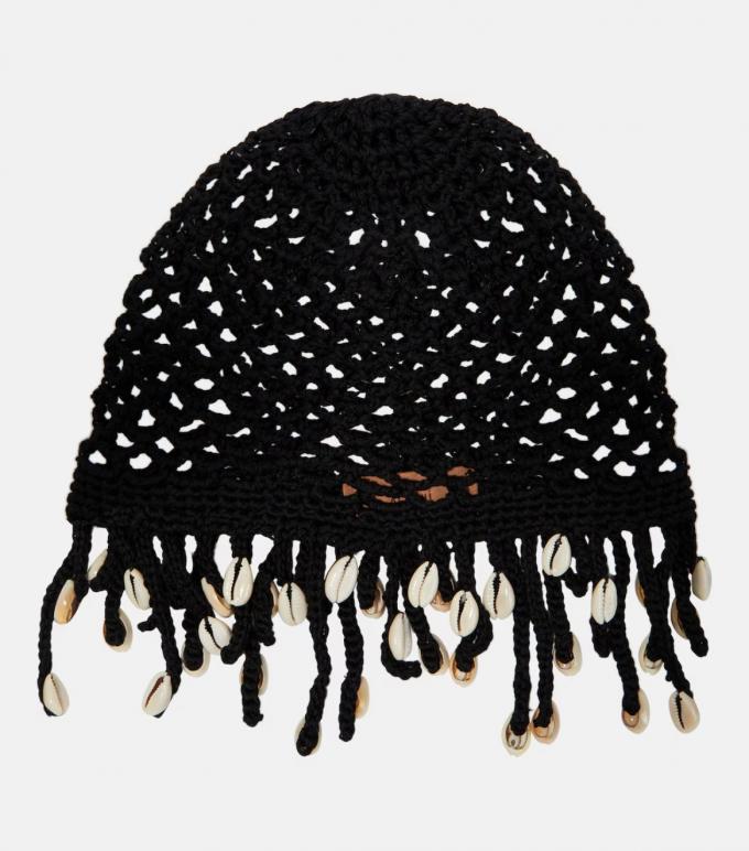 Bonnet tressé à coquillages