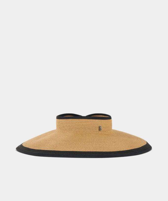 Chapeau visière beige et noir
