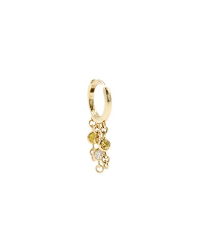 Créole saphirs jaunes et diamant blanc