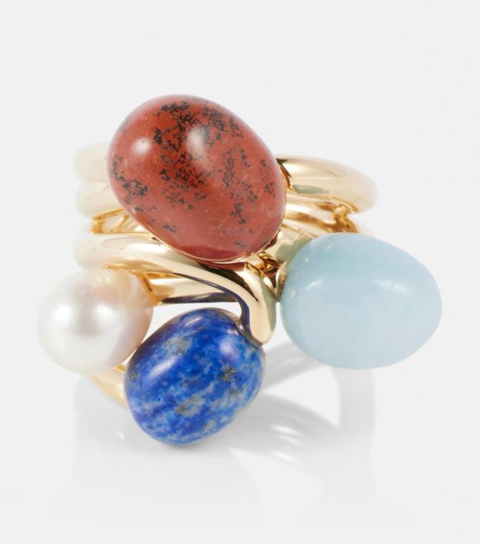 Bague avec perle et pierres