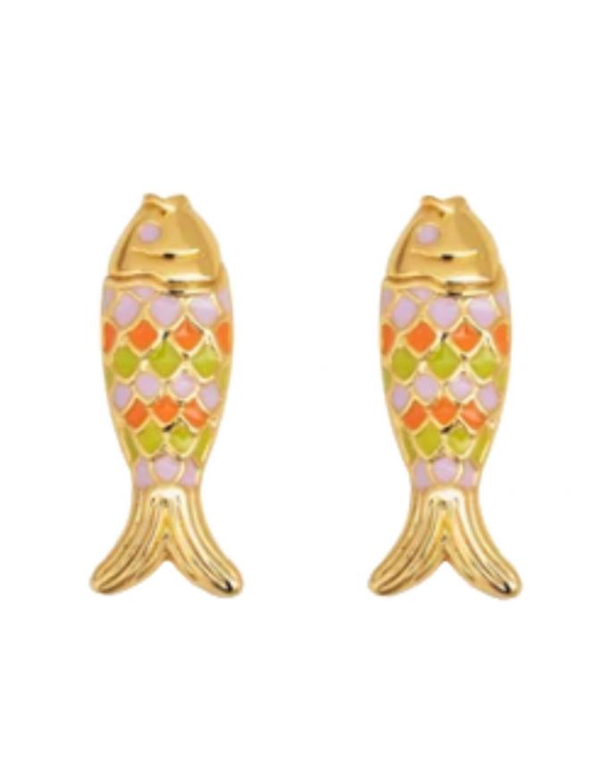 Oorbellen met kleurrijke visjes