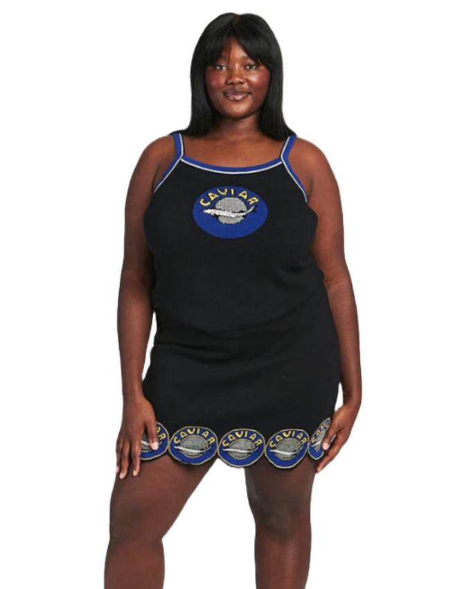 Rok met kaviaar-print