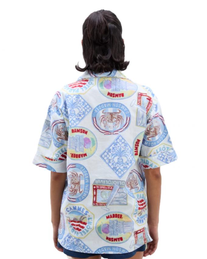 Katoenen hemd met vakantie-print