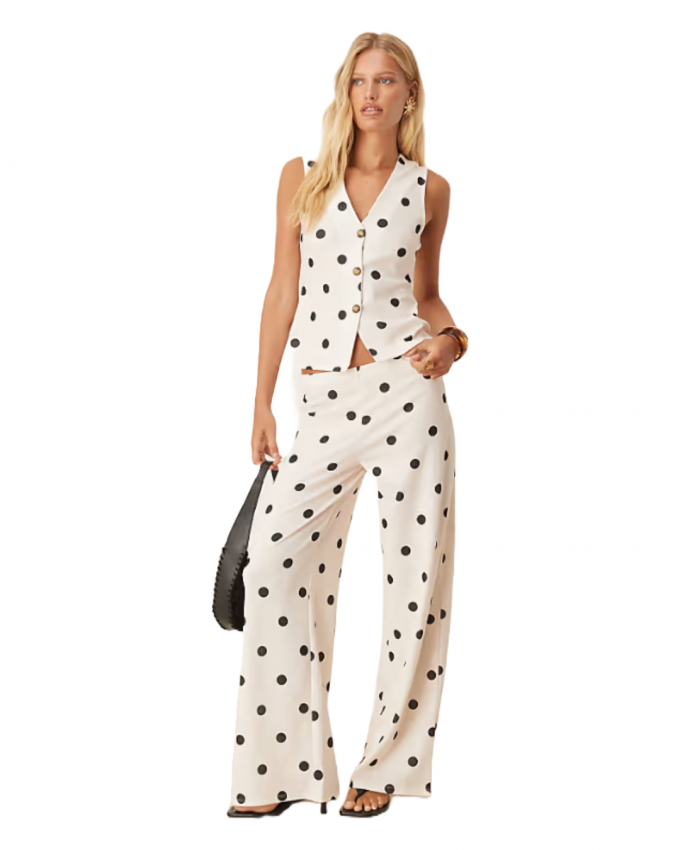 Vest en pantalon met polkadots
