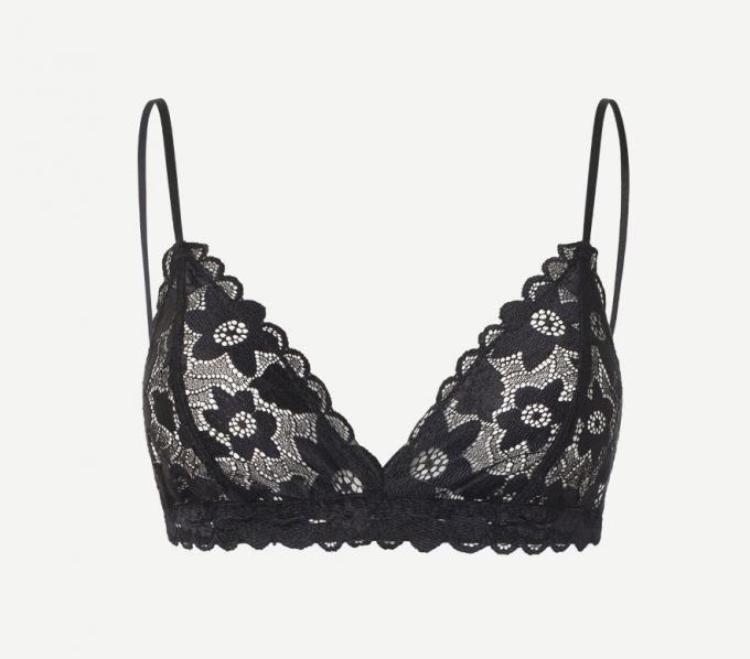 Kanten bh-top in zwart
