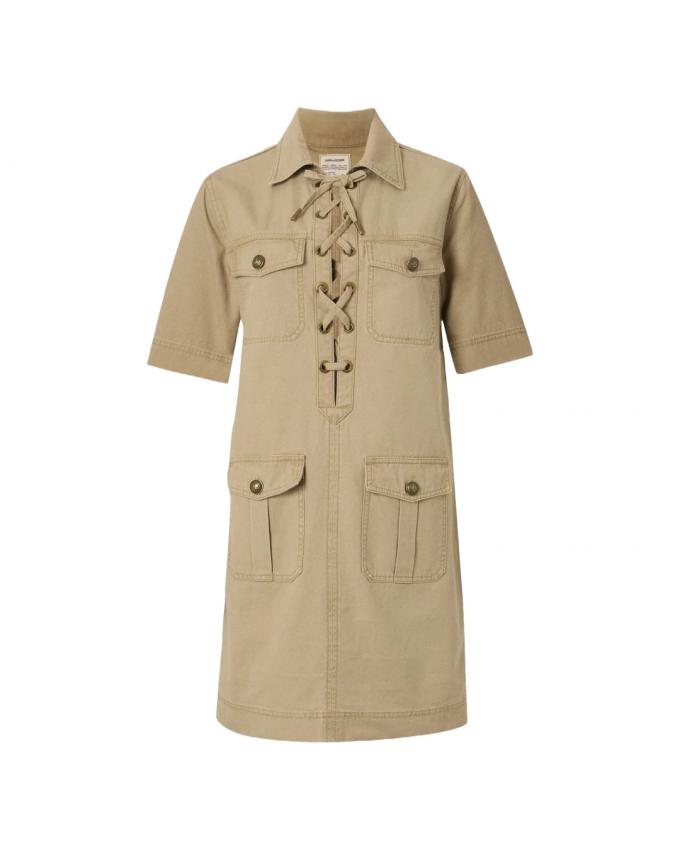 Denim jurk met rijgdetail