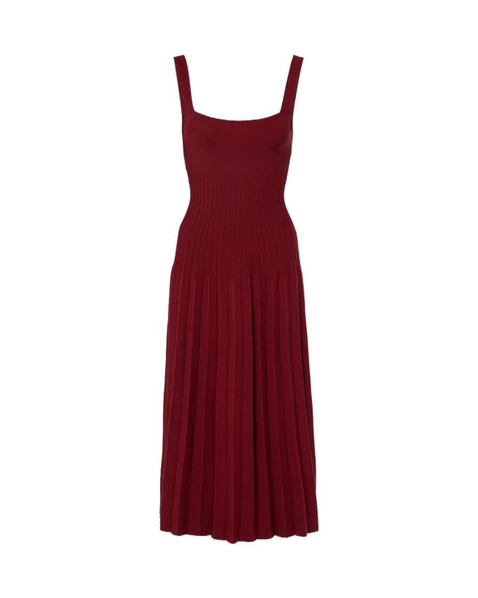 Fluwele jurk in wijnrood