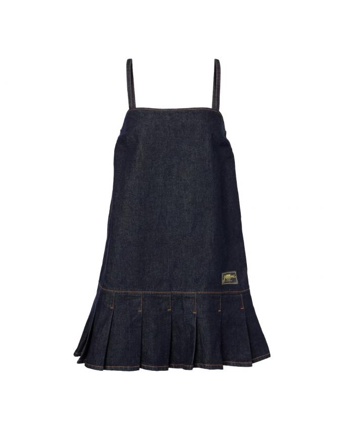 Denim jurk met plooirok