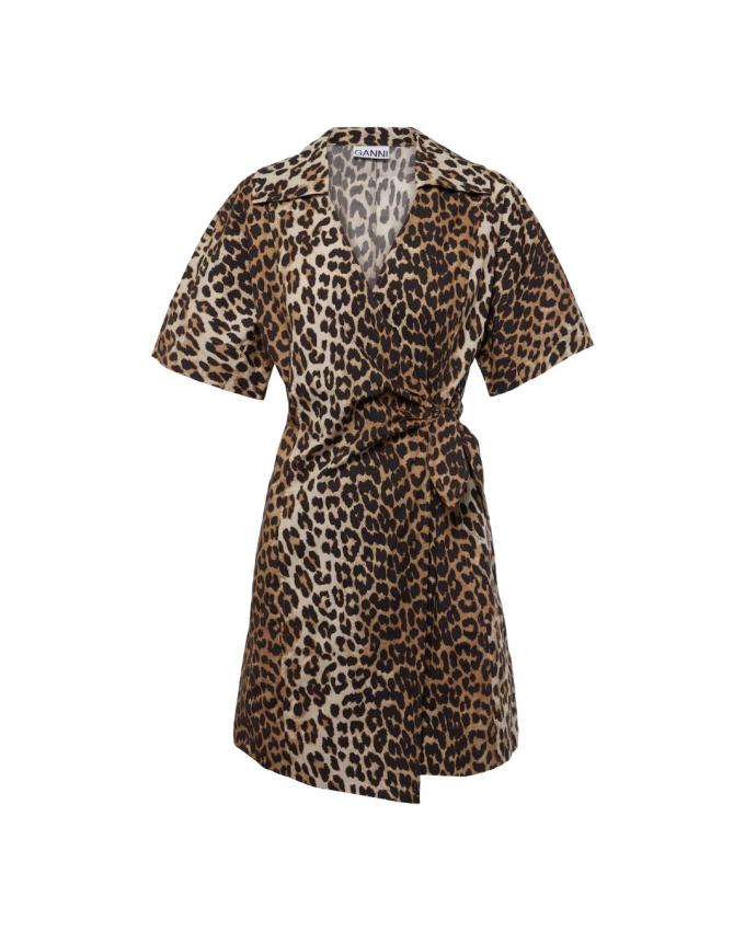 Wrap dress met luipaardprint