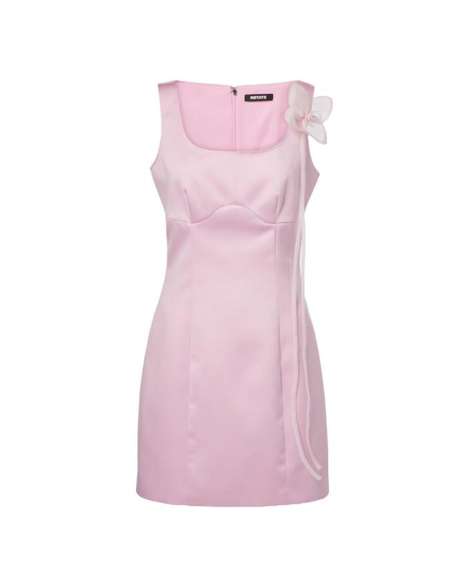 Satijnen minijurk met bloemdetail