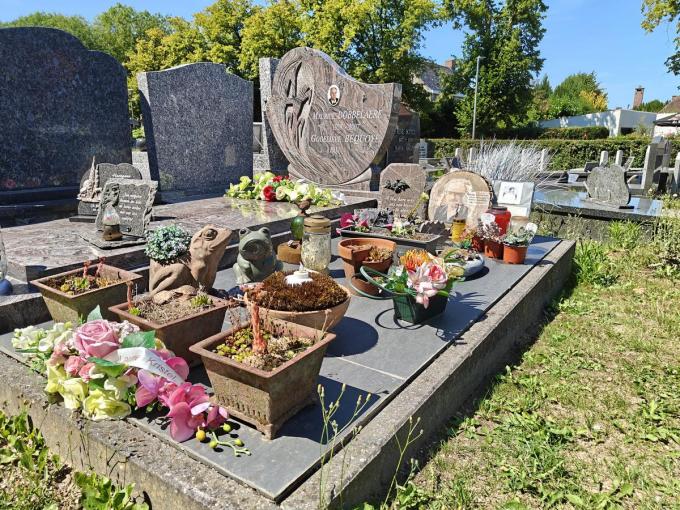 Kristel Mernhout (47) komt regelmatig naar het kerkhof van Watou, waar haar papa Freddy Mernhout sinds 10 juni 2003 begraven ligt. Op de dag van haar vaders begrafenis werden de bloemstukken- en potten gestolen vanop zijn laatste rustplaats.