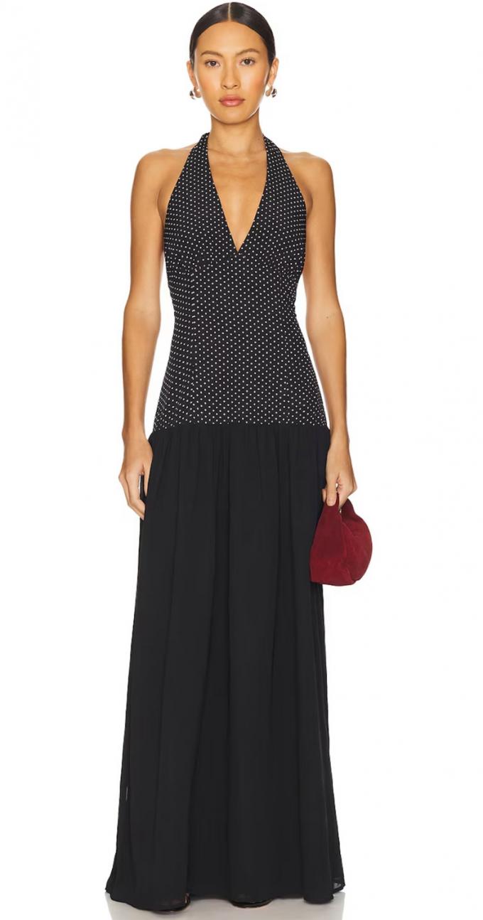 Zwarte jurk met halternek