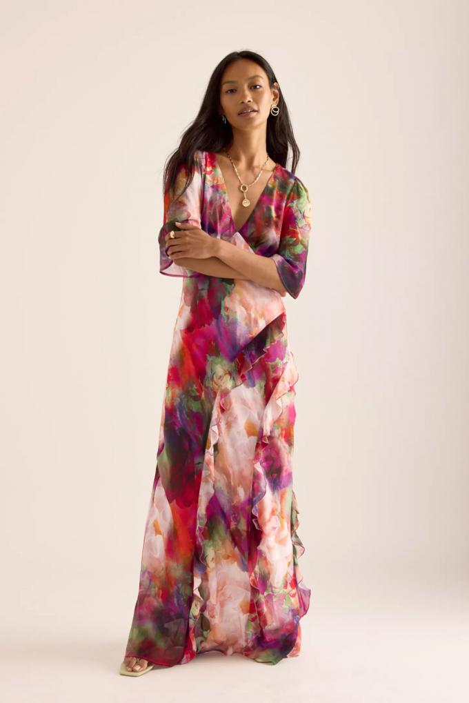 Fleurige maxi-jurk