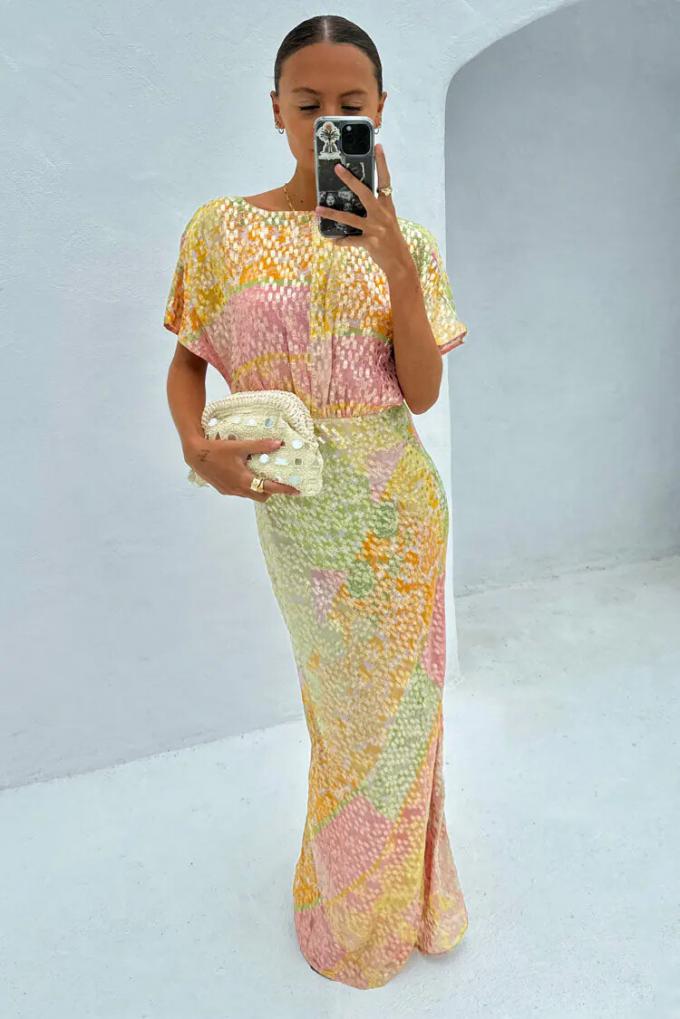 Omkeerbare jurk in pastels