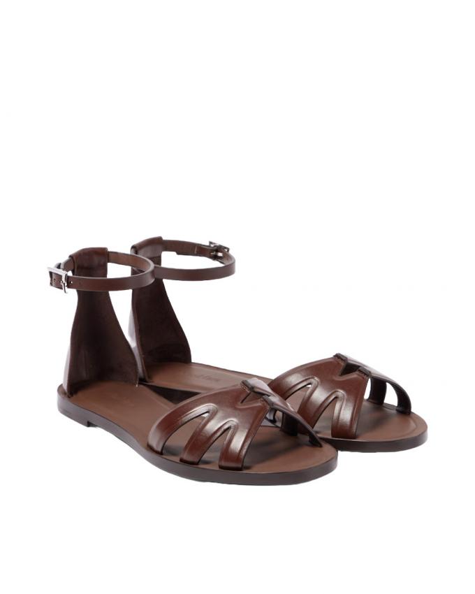 Platte sandelen met enkelriempje