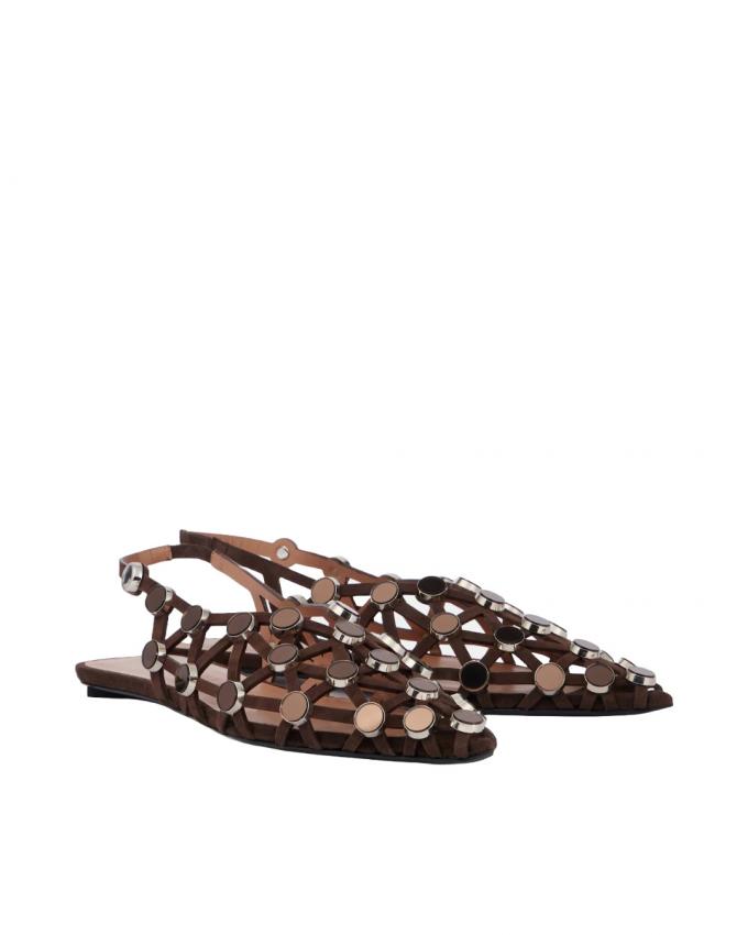 Suède slingbacks met studs