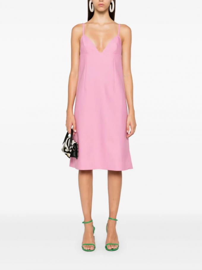 Robe midi rose poudré
