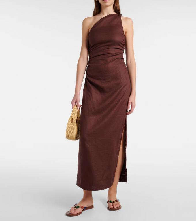 Robe en lin asymétrique