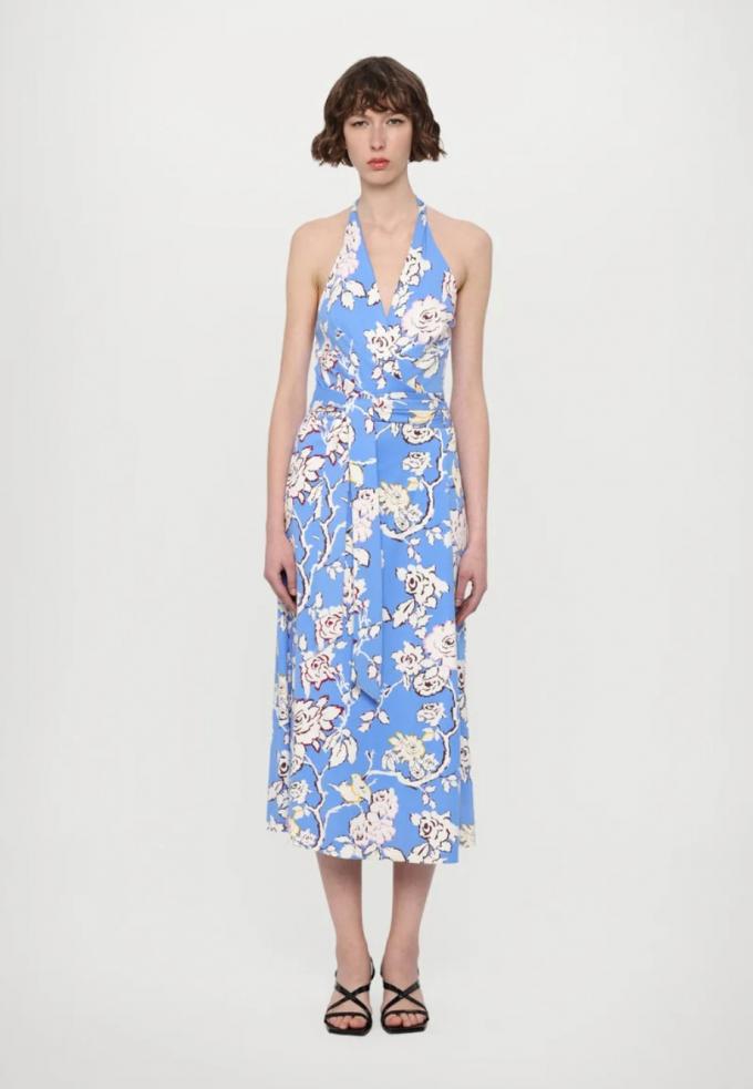 Robe portefeuille à motifs floraux