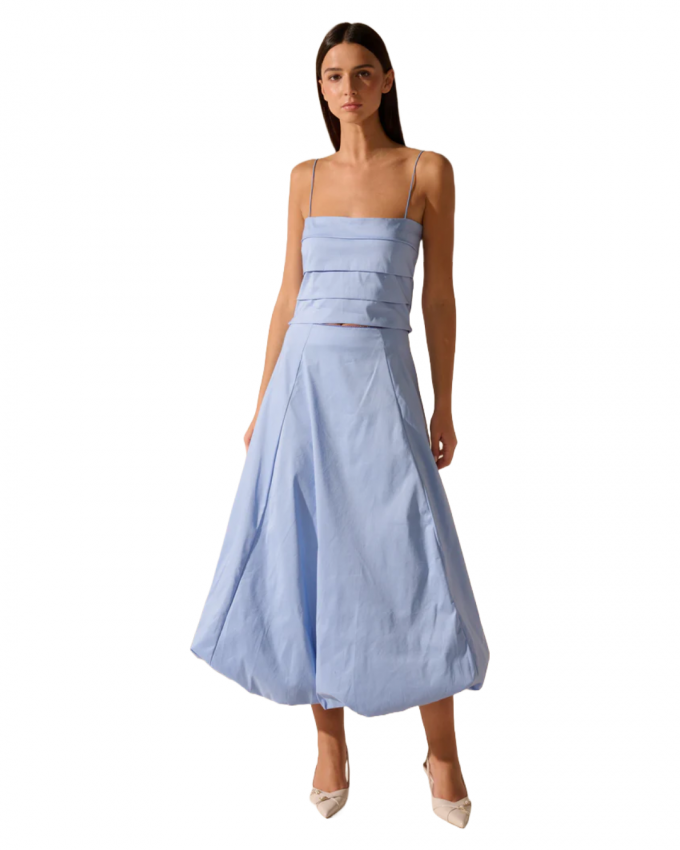 Lichtblauwe top en rok set