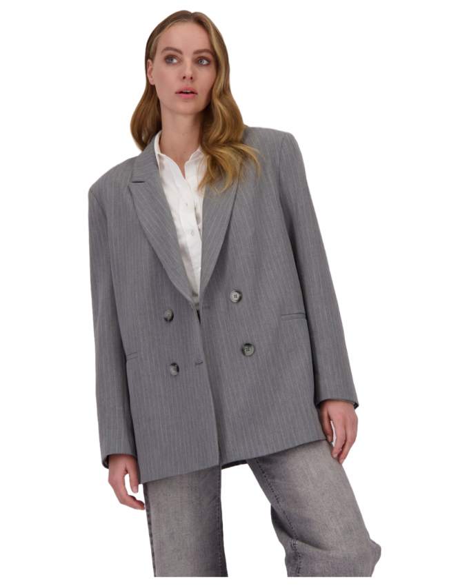 Krijtstreep blazer met dubbele rij knopen