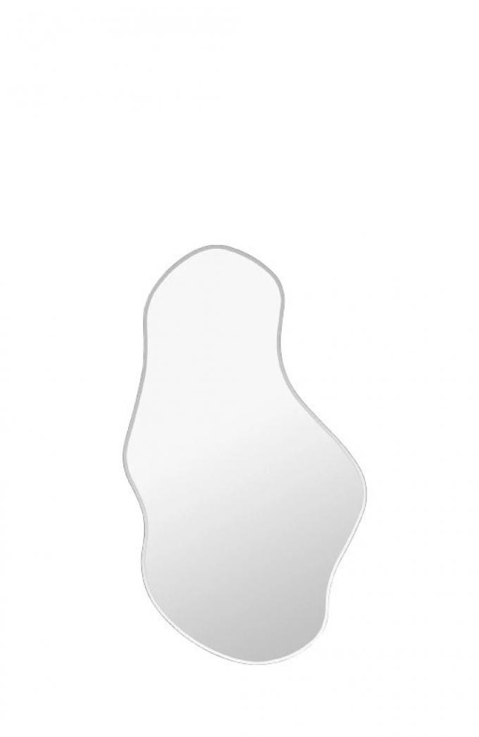 Asymmetrische spiegel met zinken frame ‘Pond’ (110 x 63,5 x 1,5 cm)