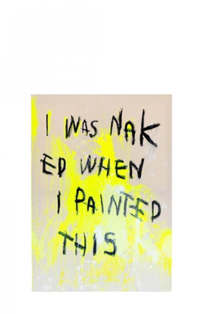 Print ‘I was naked when I painted this’ (50 x 70 cm) van Peter-Maximilian Ronsdorf