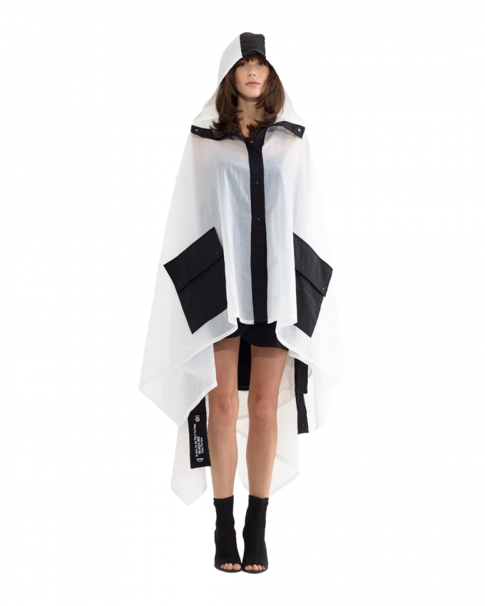 Half transparante poncho