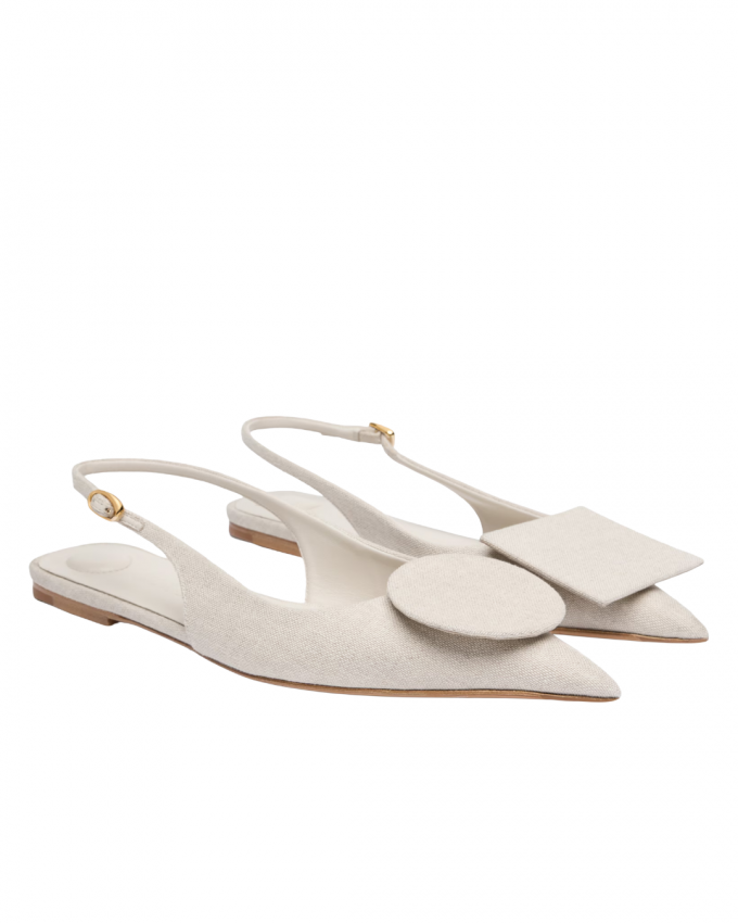 Beige slingback schoenen