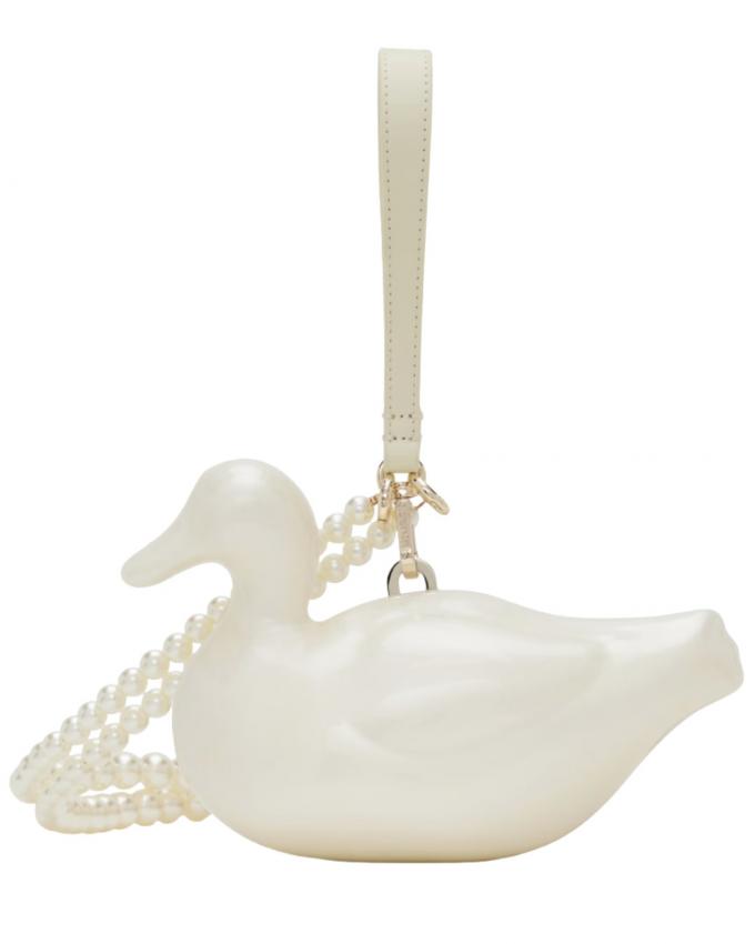 Parelwitte eendenclutch