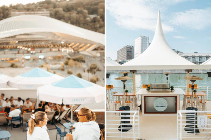 Deux des terrasses les plus atypiques de Liège, le rooftop du Yust et Apéro sur Meuse - SDP