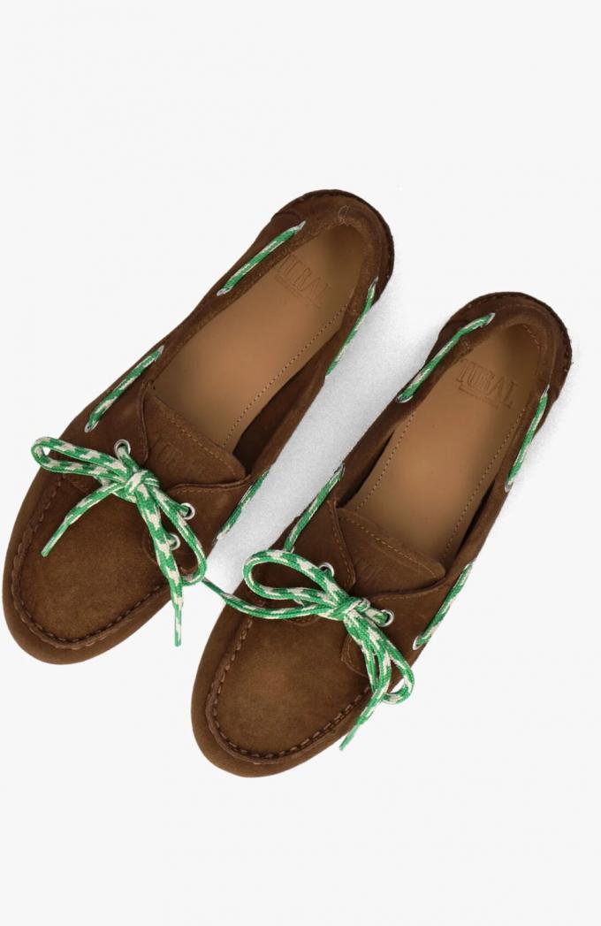 Suède bootschoenen met kleurrijke veters