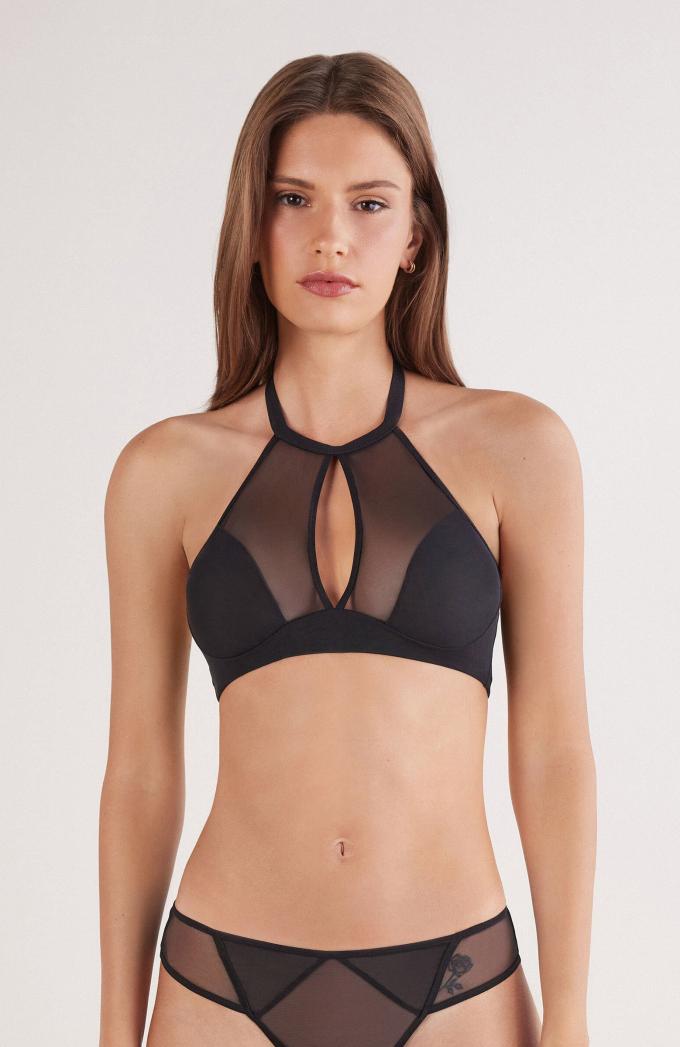 Bralette met doorkijkstof 
