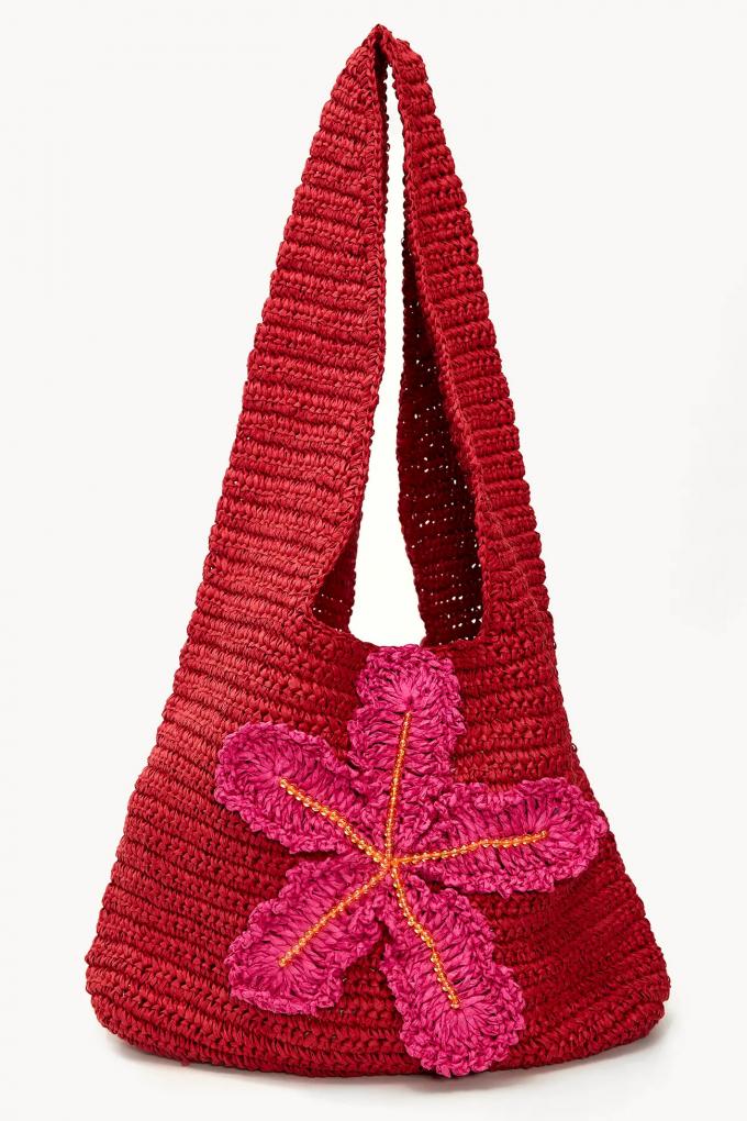 Rode tas met bloem