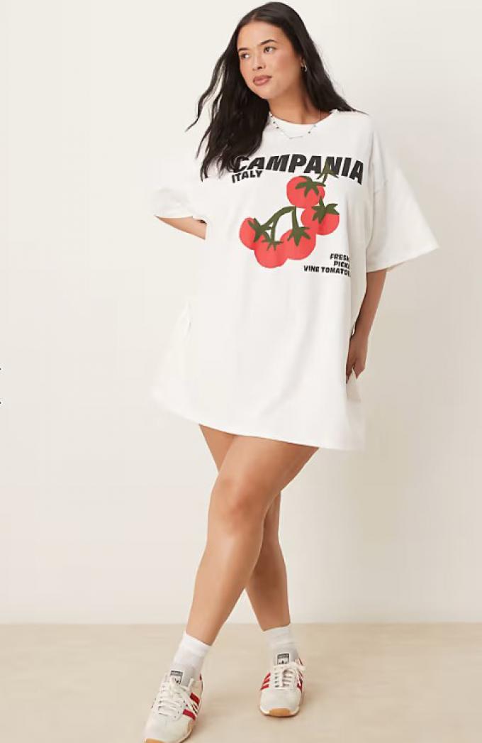 Oversized T-shirt dress met print  