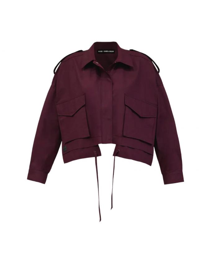 Bordeaux trenchjas met koorden