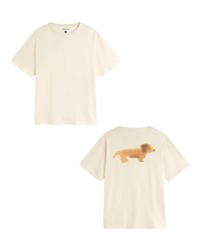 T-shirt met teckel opdruk