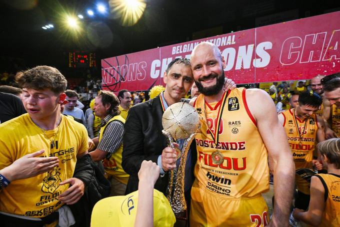 Dario Gjergja en Dusan Djordjevic in 2023, ze vieren de 12de titel van Oostende.