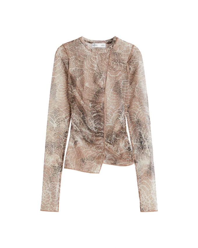 Gedrapeerde top van mesh