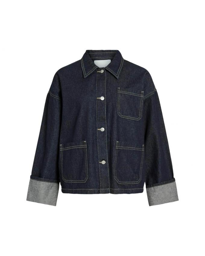 Spijkerjas met contrasterende mouwen